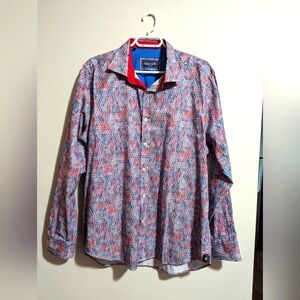 Franco Negretti long sleeve button down shirt. Colourful quality cotton fabric.
